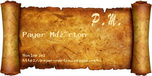 Payer Márton névjegykártya