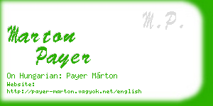 marton payer business card