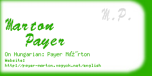marton payer business card